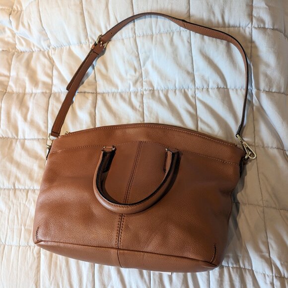 Like New Calvin Klein Leather Satchel - Picture 2 of 9